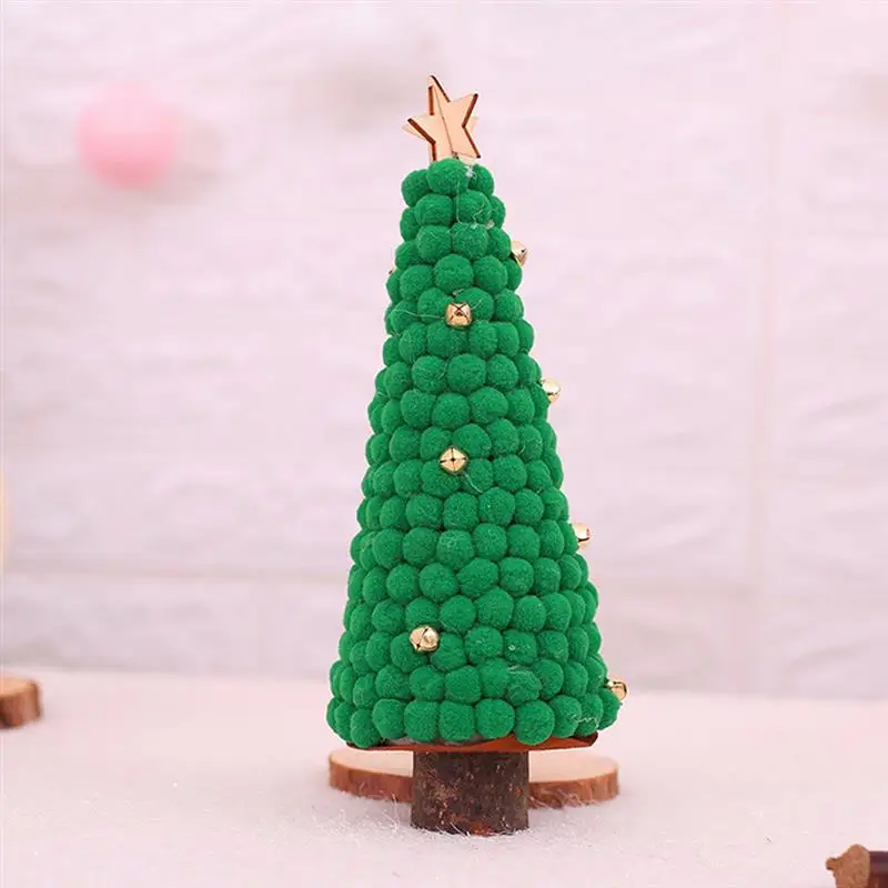 1 шт Рождественская елка орнамент с плюшевым шаром дерево деревянным