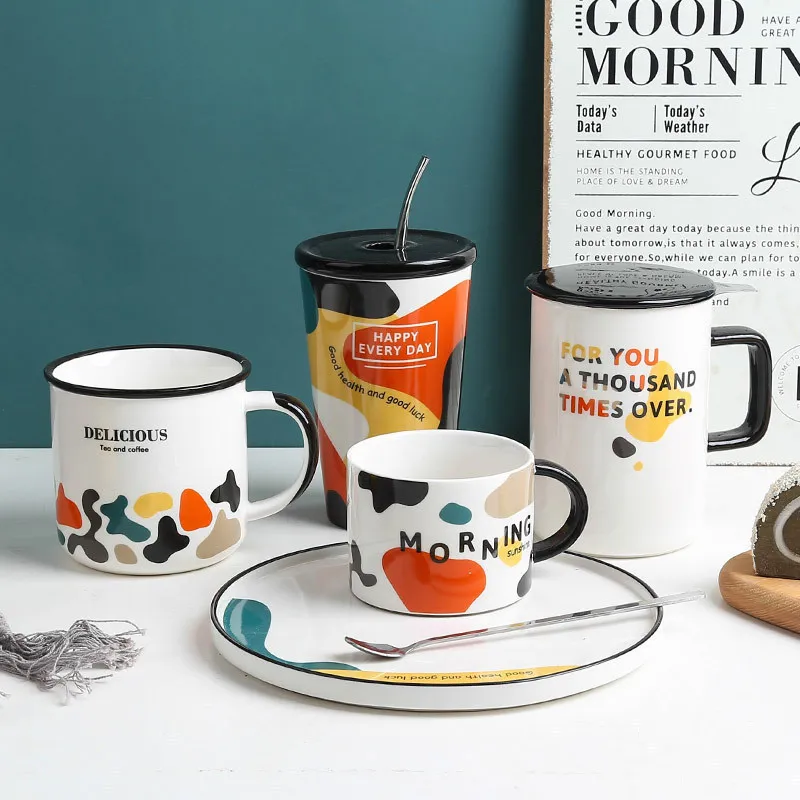 Креативный набор кофейных чашек с блюдцем керамическая чашка для завтрака