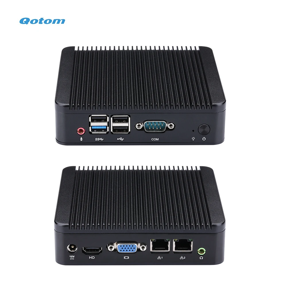 QOTOM безвентиляторный мини ПК Q190S с процессором BayTrail j1900 четырехъядерный До 2 42 ГГц