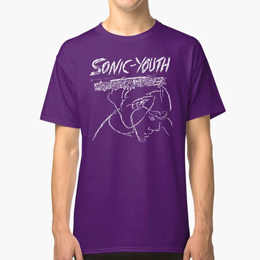 Фиолетовый Путаница пола(Sonic Youth) футболка Нью-Йорк без волна инди-рок шум футболки с изображением динозавра и надписью «Рок» квадрокоптера RC jr Лебеди Velvet Underground - Цвет: Фиолетовый