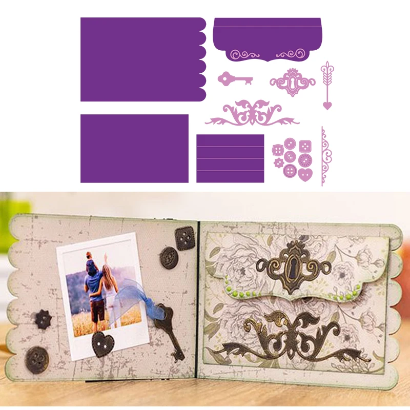 Металлические вырубные штампы с красивым костюмом популярный узор замок ключом