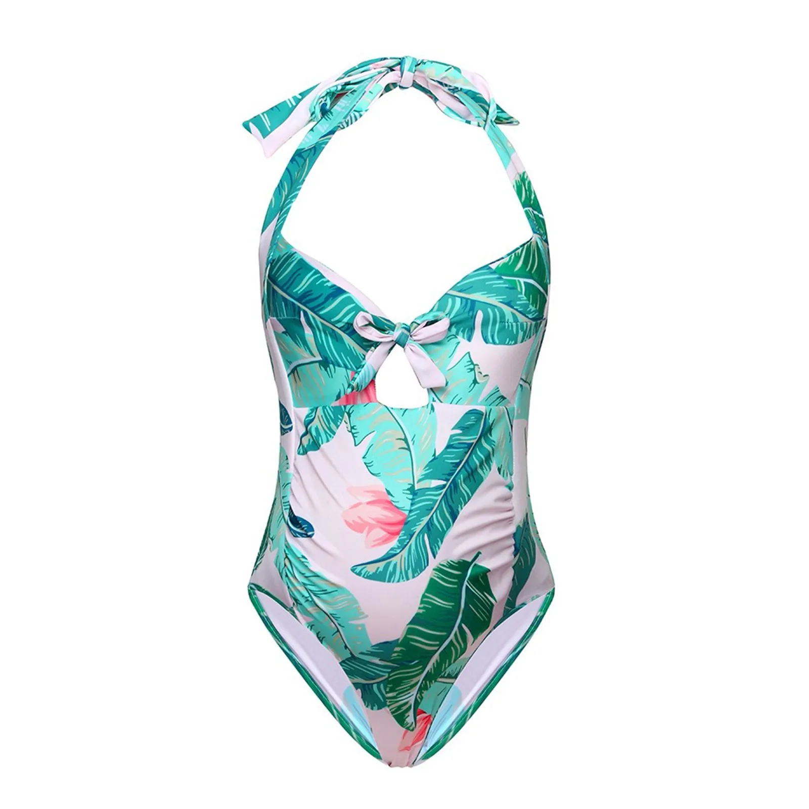 

New Women Bikini Maternity Suspender Leaf Print Swimsuit Pregnancy One Piece Swimwear Biquini Bathing Suits Push Up Bikini Sets