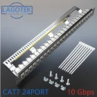 Патч-панель Cat7, 24-портовая, CAT7CAT6a, FTP, полностью экранированная 24x Cat7 экранированный адаптер для трапецеидального искажения 1U 19 дюймов