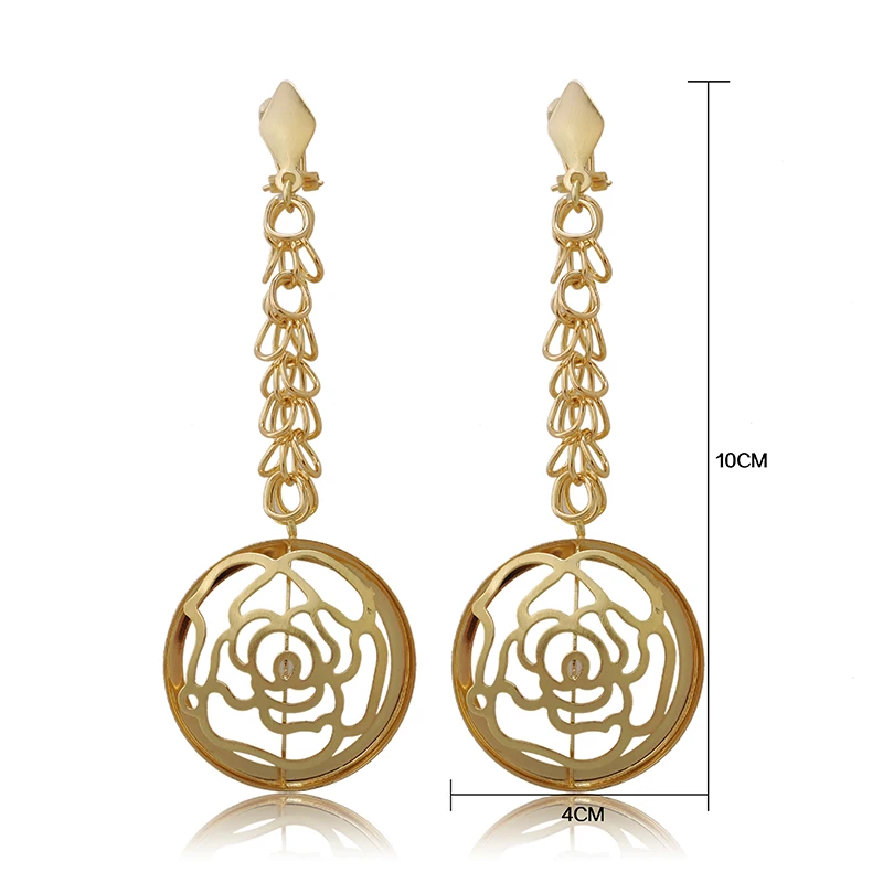 

Fani Fashion Jewelry 2019 Gold Color Long Drop Dangle Earrings Women Copper Quality Water Drop For Party wedding drop earrings