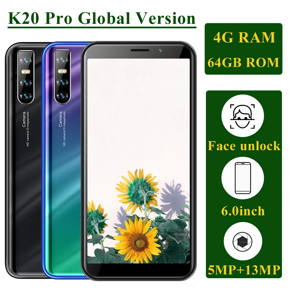 Смартфон K20 Pro 4 + 64 ГБ MTK6580 ядра 6 0 дюйма HD 5 13 МП|Смартфоны| |