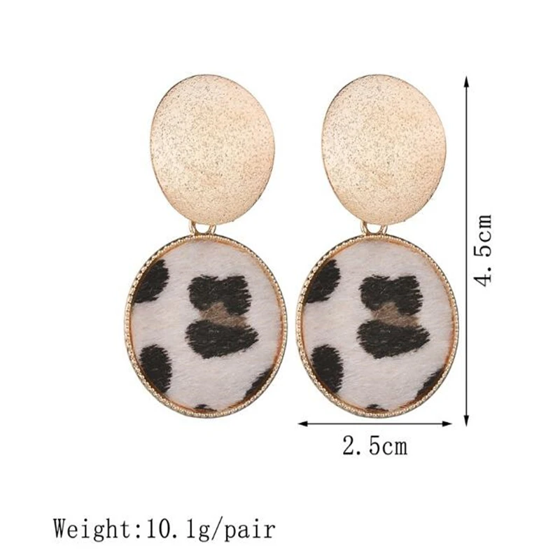 Женские леопардовые серьги золотого цвета круглые серьги-гвоздики с натуральным