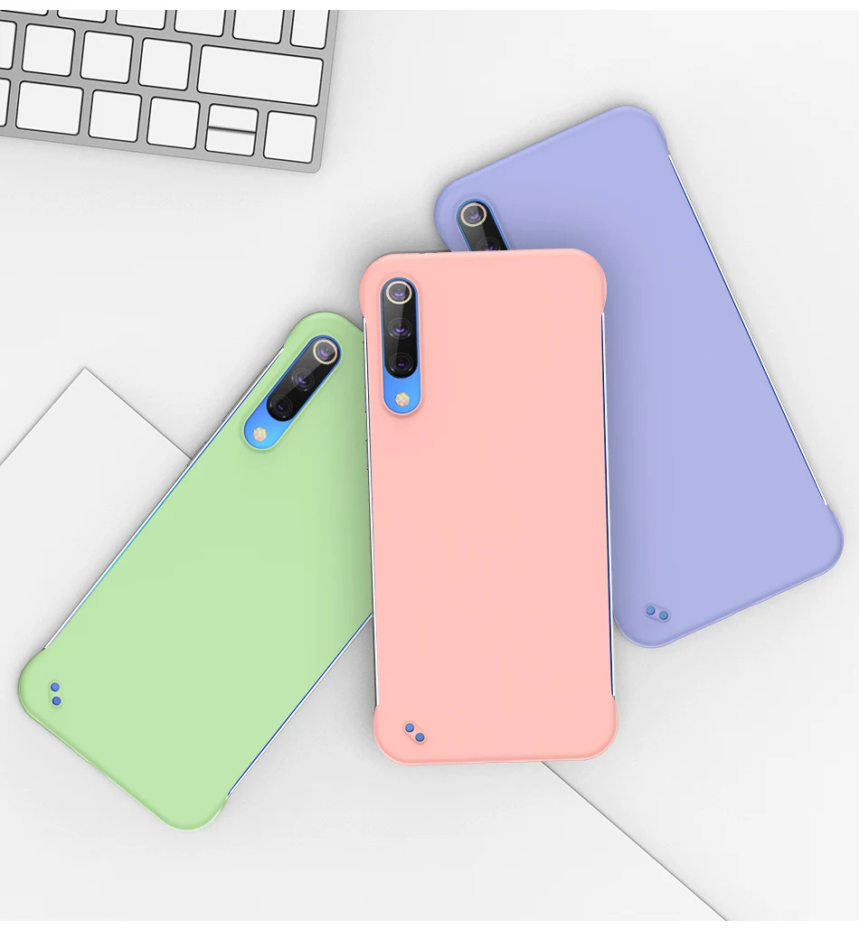 Lovebay тонкий скраб Жесткий PC Бескаркасный чехол для телефона для Xiaomi Mi9 Mi9 SE карамельный цвет матовый чехол для Redmi K20 задний Чехол без полей