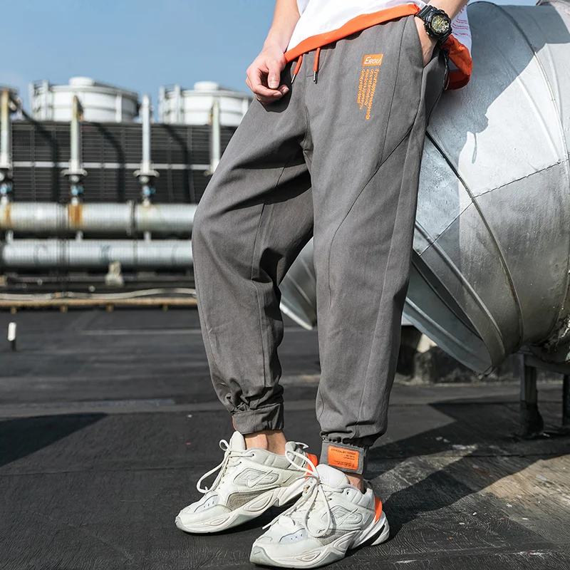 Мужские спортивные брюки с вышивкой повседневные тренировочные штаны в японском