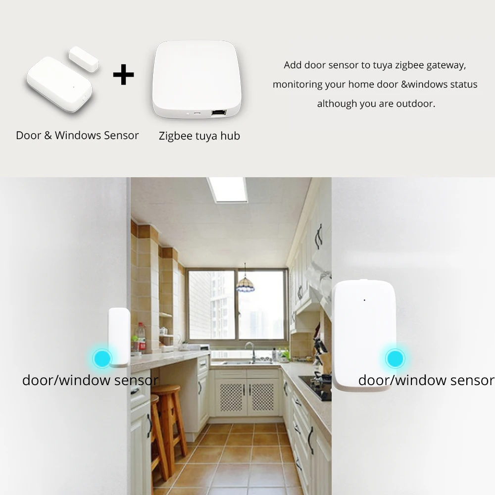 

Tuya Zigbee Hub Smart PIR Sensor Door Sensor Temperature Humidity Sensor Home Automation Scene Security Alarm Kit Zigbee 2MQTT