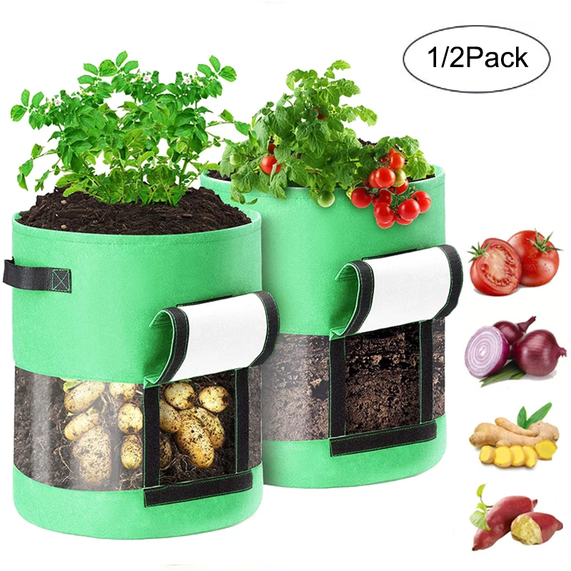 

Новые 7-галлоновые промышленные пакеты, тяжелые воздухопроницаемые тканевые пакеты для выращивания картофеля, контейнер для картофельных ...