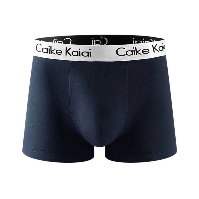 4Pcs / Boxer Underwear Men's Cotton Sexy Solid Color Elastic Underwear Antibacterial Youth Fashion Breathable Flat Shorts