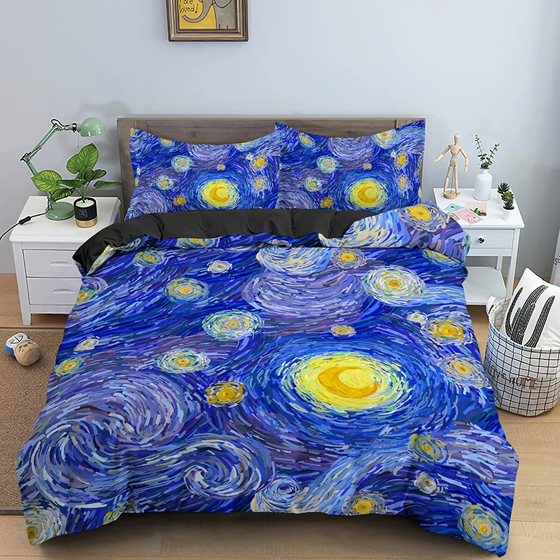 

Duvet Cover Set Bedding Abstract Blue Oil Painting Quilt EU/US/AU/UK Single Twin Full Queen King Size