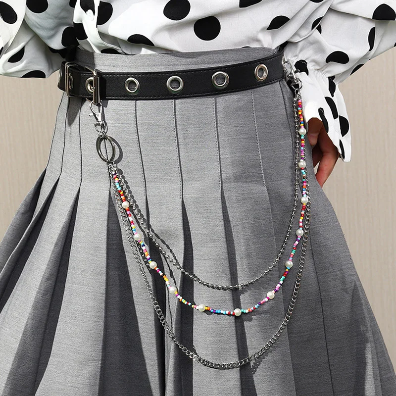 Женская многослойная металлическая цепочка Wgoud разноцветная акриловая в стиле