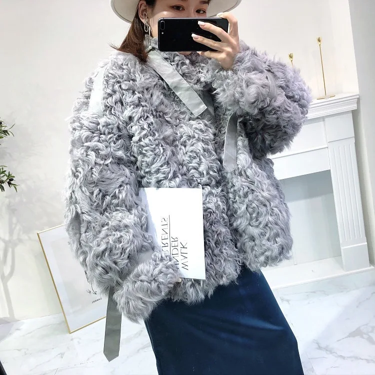 Pudi TX223910 женская зимняя повседневная натуральном овечьем меху куртка, пальто Модные женские натуральная меховая шуба, верхняя одежда