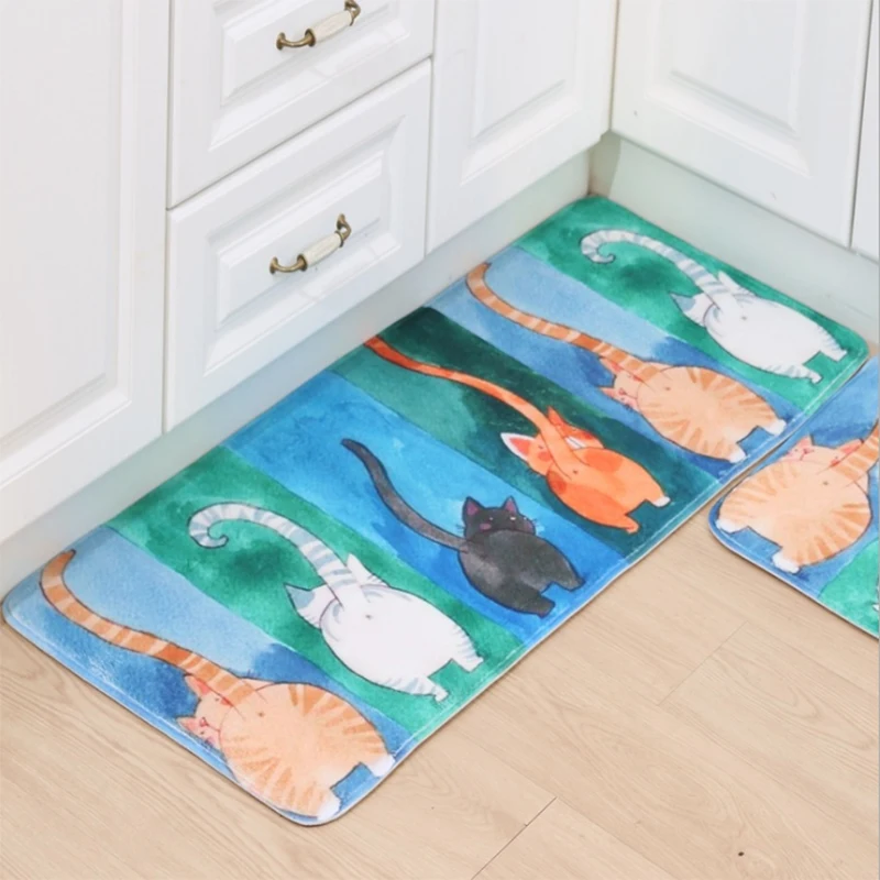

Moden Home Entrance Flannel Doormat Carpet Rugs Long Kitchen Absorbent Anti-Slip Bath Room Floor Mat for Living Room Floor Mat