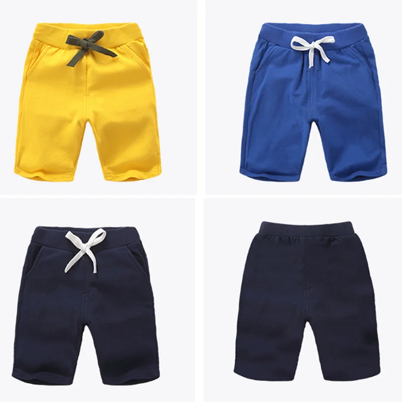 Летние детские шорты хлопковые для мальчиков и девочек карамельных цветов