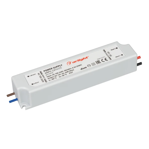 Блок питания ARPV-LV24025 (24V 1.0A 24W) ( IP67 Пластик 2 года) | Освещение