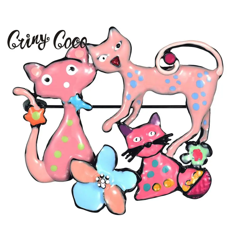 Женская Брошь с эмалью Cring Coco розовая брошь из металлического сплава в форме