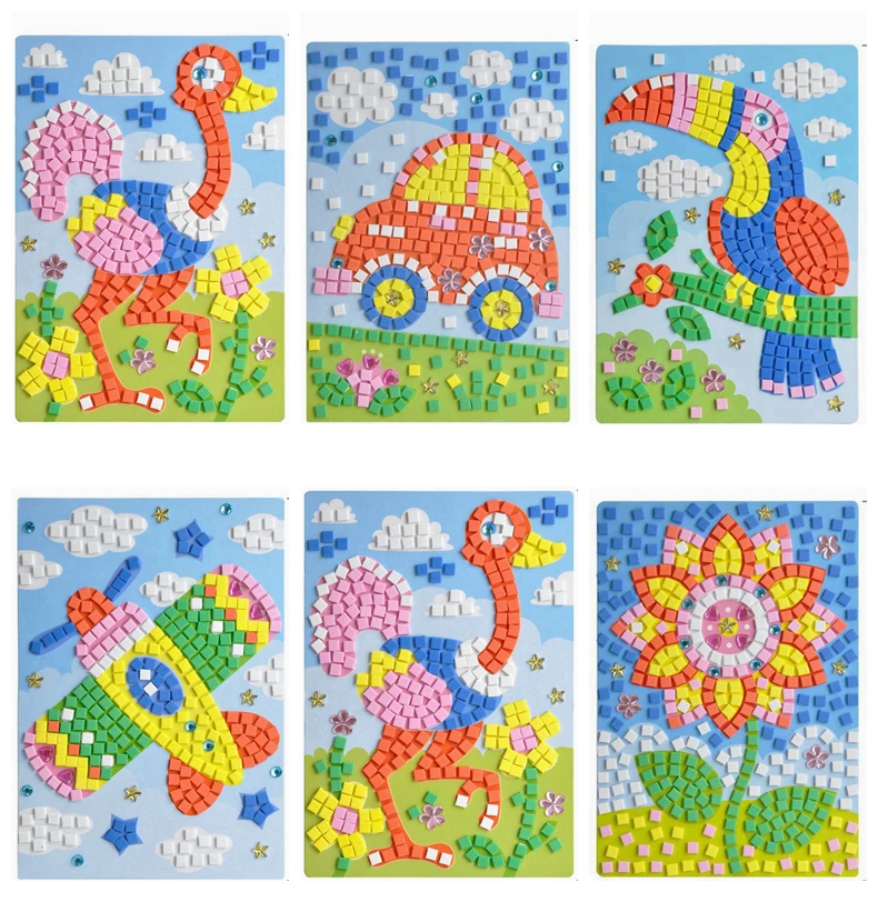 Стикер мозаики пазлы обучающая игрушка для детей детские игрушки 3D стикер