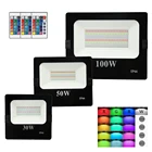 Светодиодный прожектор Rgb, водонепроницаемый Уличный настенный светильник с отражателем, точесветильник светильник ip66, 30 Вт, 50 Вт, 100 Вт, 220 В