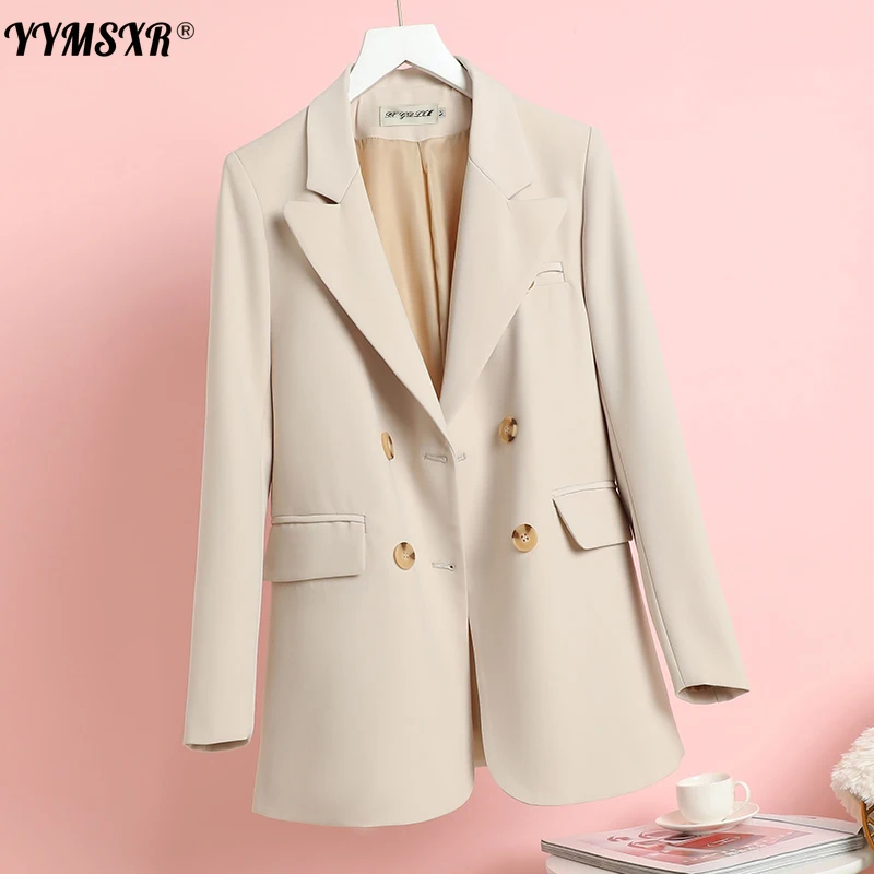 High-quality Women's Office Suit Jacket Spring and Autumn 2022 Autumn New Elegant Double-breasted Jacket Female Blazer