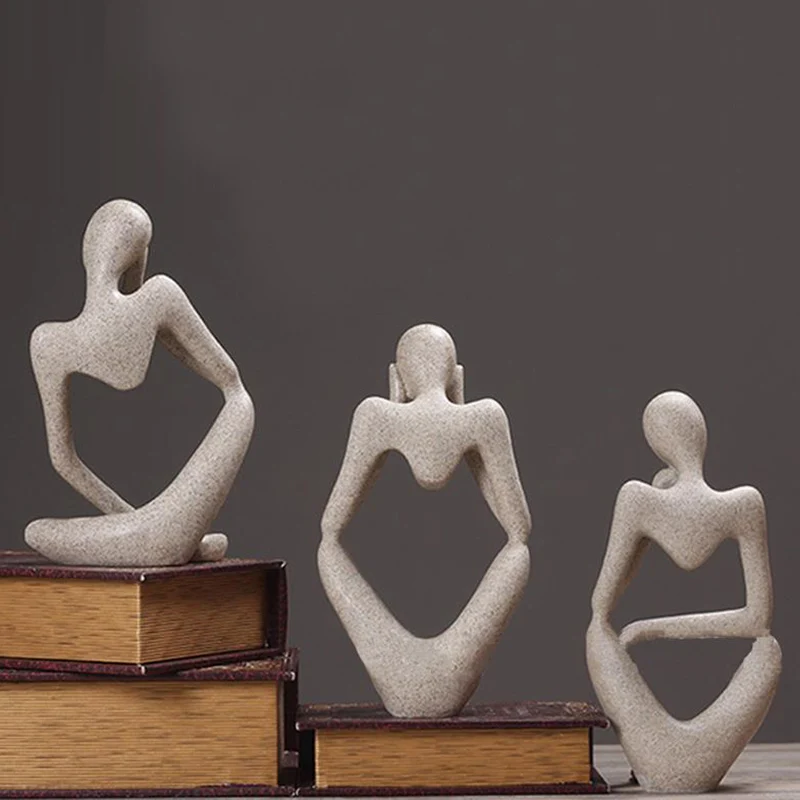 

Nordic Abstract Character Miniature Figurines Decor Indoor Living Room Office Statue Ornament Modern Home Decoration Accessories