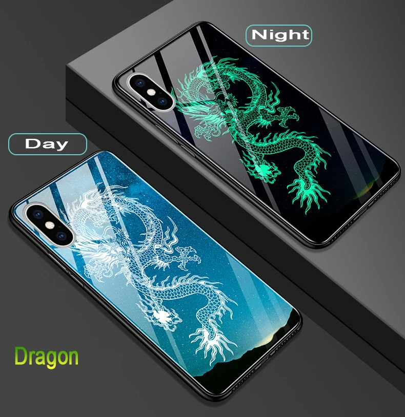 Dragon Чехол из закаленного стекла Lu mi nous для Xiaomi mi 8 mi 8 A1 A2 Lite, чехол Xio mi Red mi Note 5 7 Pro, чехол с полной защитой - Цвет: Dragon