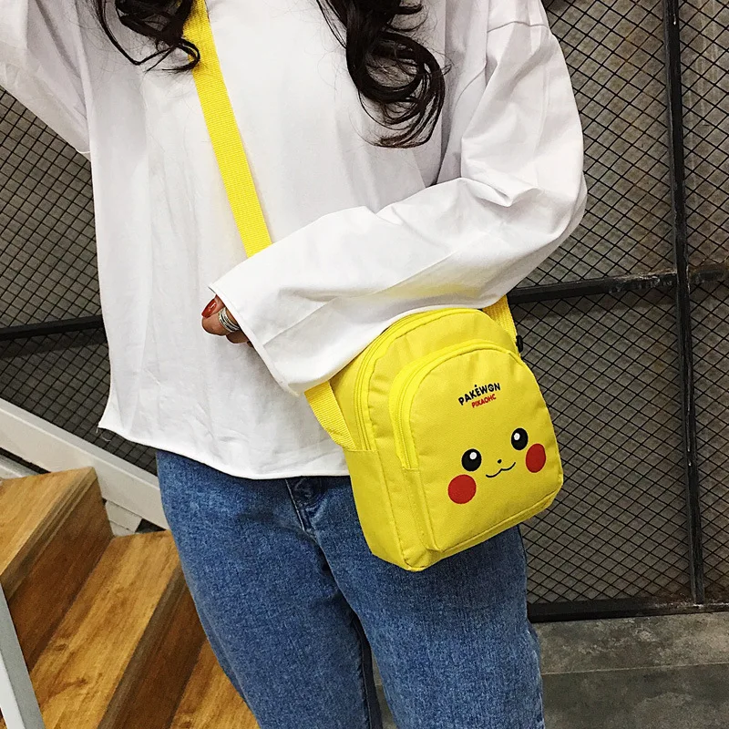 Новый стиль рюкзак для девочек pokemon pu pikachu сумка мессенджер детей|Плюшевые