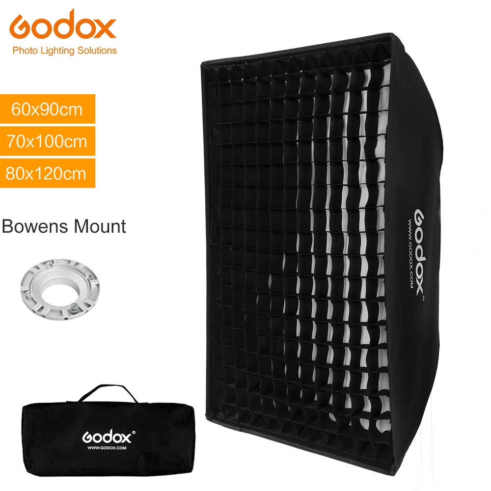 

Godox 60x90/70x100/80x120cm Honeycomb Grid Softbox Soft Box With Bowens Mount For Photo Studio Strobe Flash Light Equipment