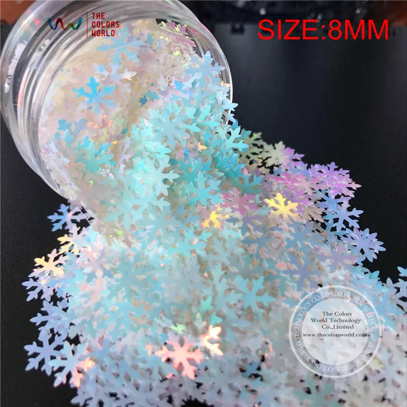 Искусственный Снежинка в форме 8 мм блеск для ногтей украшение гель макияж тела