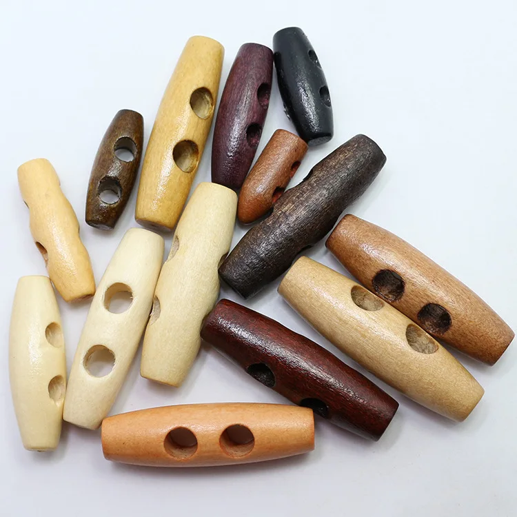 100 шт. деревянные пуговицы Meetee 2 отверстия деревянная Роговая застёжка-тогл для