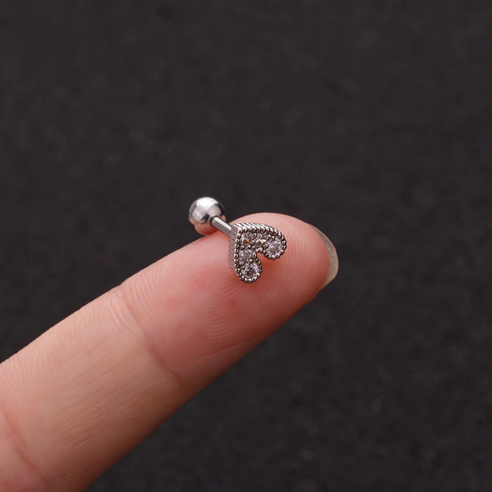 

16G Cross Heart Flower Crown Cz Ear Studs Helix Piercing Cartilage Earring Conch Rook Tragus Stud Labret Back Piercing Jewelry