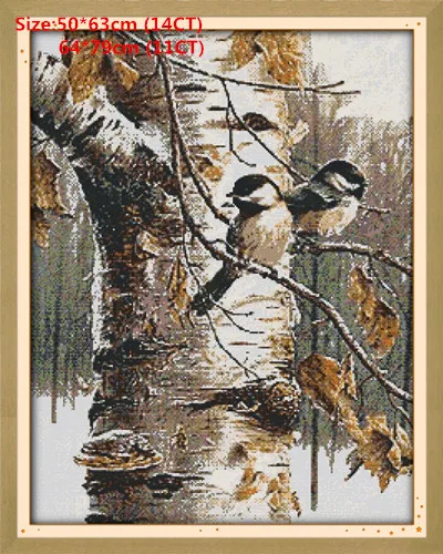 Autumn birds Осенние птицы китайский Счетный крест наборы узоров Вышивка крестом наборы 14CT 11CT Печать на холсте DMC Набор для вышивки крестом - Цвет: Autumn birds