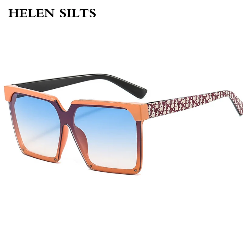 

Vintage Square Sunglasses Women Oversized Gradient Shades One Piece Sun Glasses Female Fashion Style Blue Pink Eyeglasses UV400