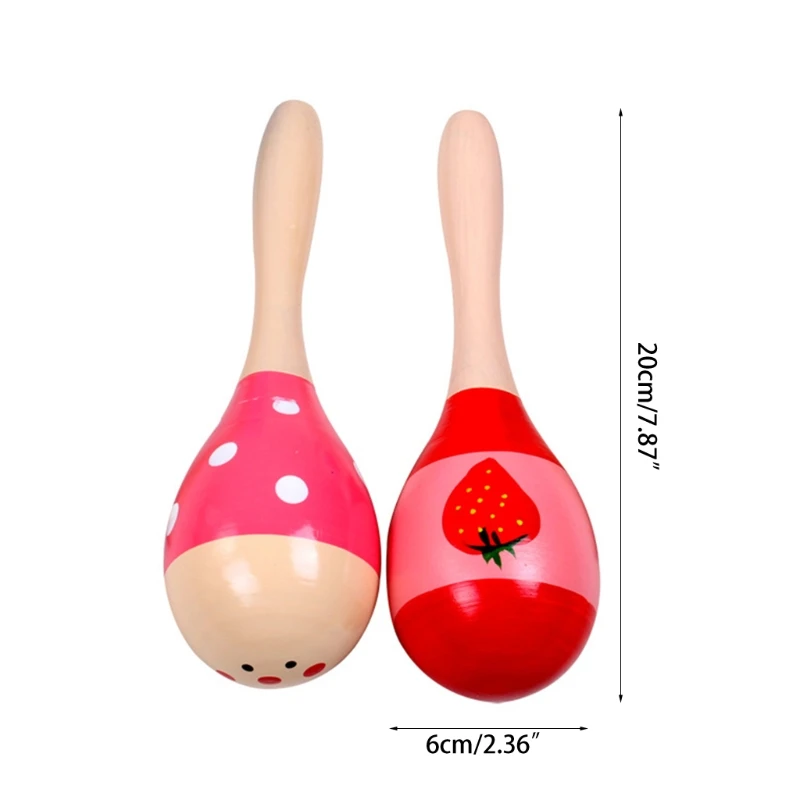 

Baby Sensory Cognitive Development Educational Toy Cartoon Handle Sound Wooden Color Cartoon Sand Hammer