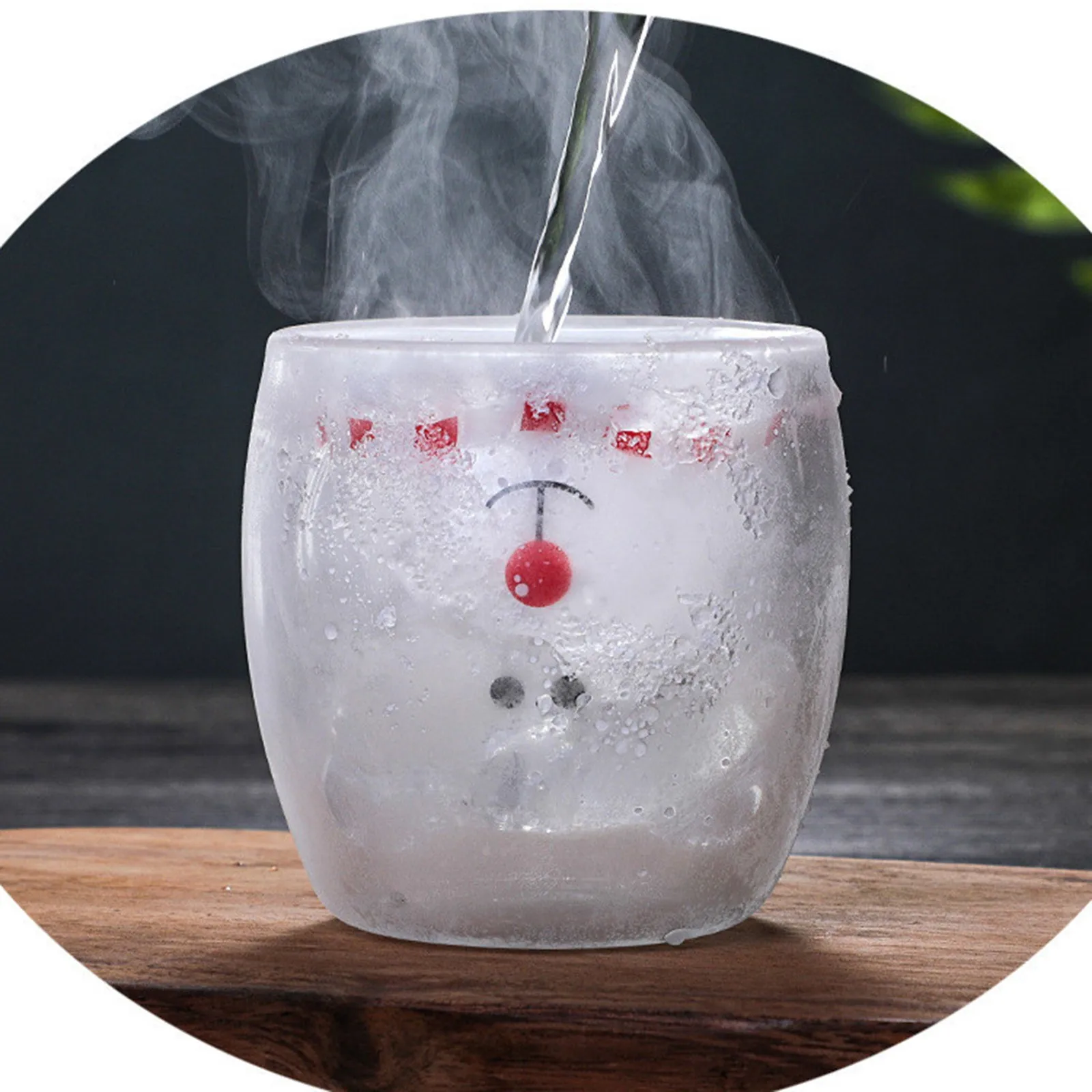 Красивые стеклянные кружки медведь кошка собака животное двухслойная чашка для