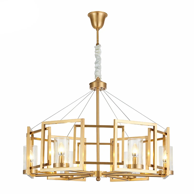 Современная Золотая железная люстра в стиле лофт светодиодный светодиодная