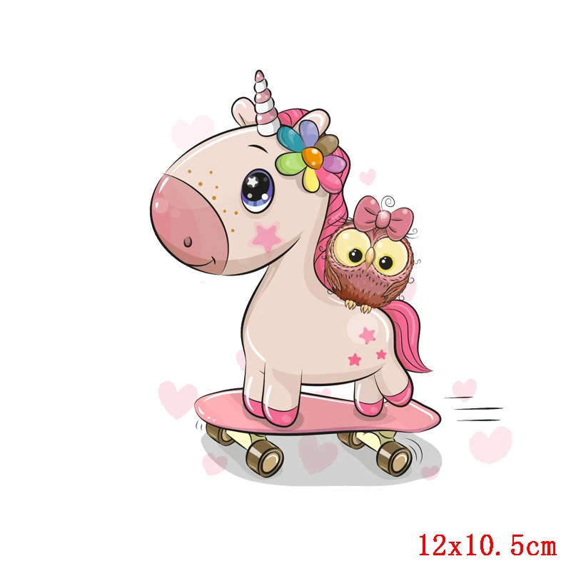 Термоклейкие виниловые термонаклейки с единорогом для глажки детской футболки