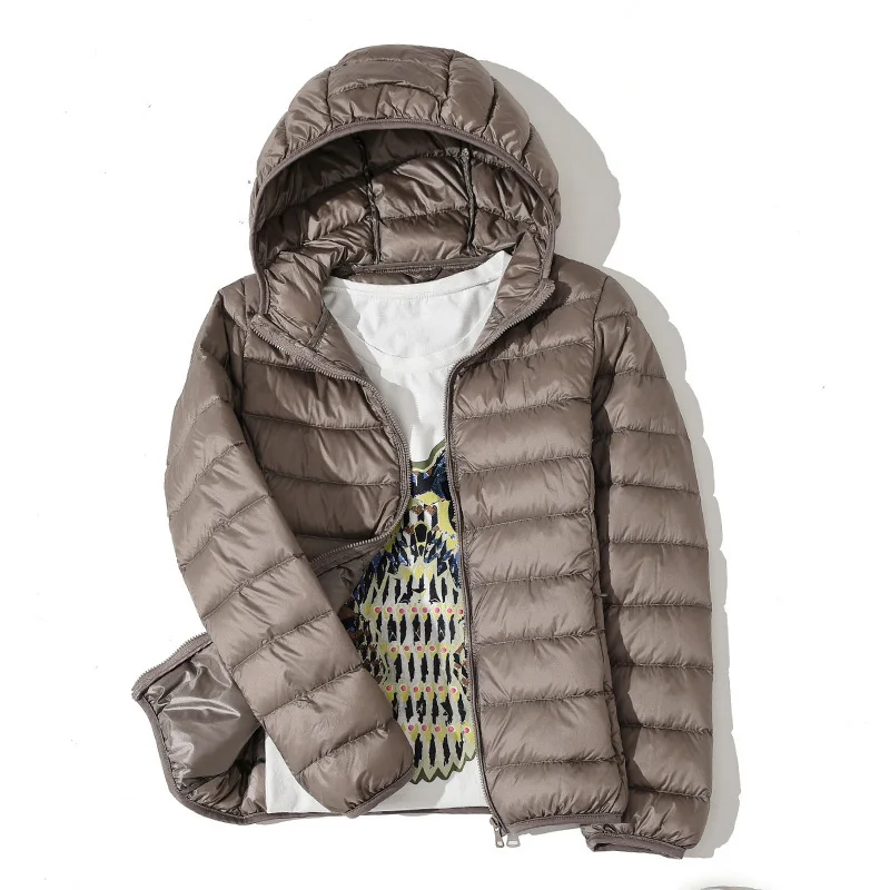 

Women Thin New Down Jacket White Duck Down Ultralight Jackets 2021 Spring And Autumn And Winter Warm Coats Portable Outwear