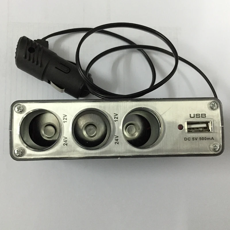 Автомобильный Разветвитель Прикуривателя 12 В/24 В 3 гнезда 4 в 1|Адаптер питания| |