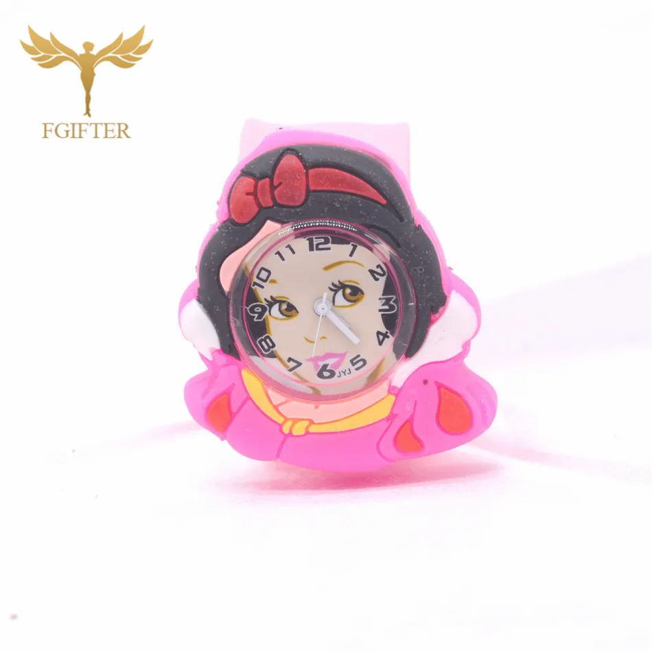 Hot Girls Princess Watches Pink Rubber Cinderella Watch for Kids Girl Plastic Quartz Wristwatch Children's Gift