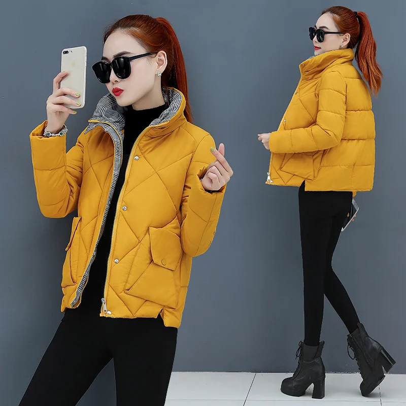 Новинка короткий топ большого размера Женское зимнее хлопковое пальто с