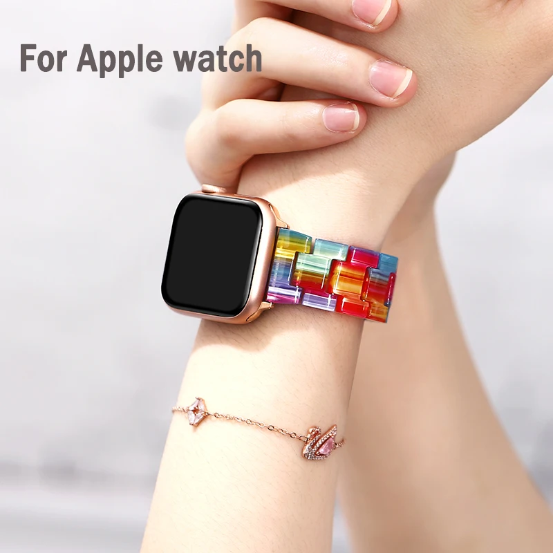 

Полимерный ремешок для часов Apple Watch 4/5 44 мм 40 мм, браслет для iwatch Band Series 3 2 1 38 мм 42 мм, керамические аксессуары для часов