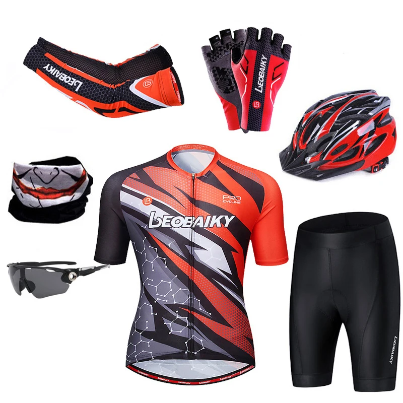 

Комплект спортивной одежды для езды на велосипеде, профессиональные компрессионные Дышащие Трикотажные изделия с коротким рукавом, для ез...