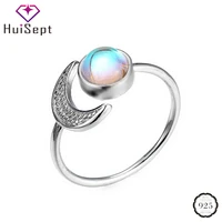 huisept women ring 925 silver jewelry with moonstone open finger rings fashion accessories for wedding party gifts wholesale
