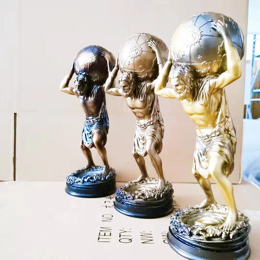 

Статуя Греческого бога Archimedes 30 см, статуя древнего греческого воина титана, задний Атлас Геркулес, учебные книжные полки с орнаментом