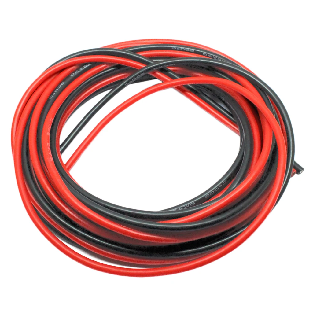 2Pcs 16AWG Flexible Silicone Cable High Temperature Resistant Black | Игрушки и хобби