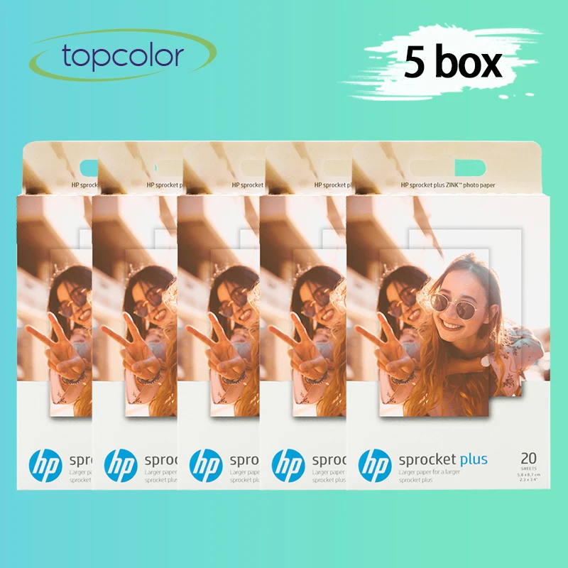 Topcolor 100 листов фотобумаги совместимы для HP Sprocket Plus ZINK фотобумага 2 3x3 4 дюймов фото