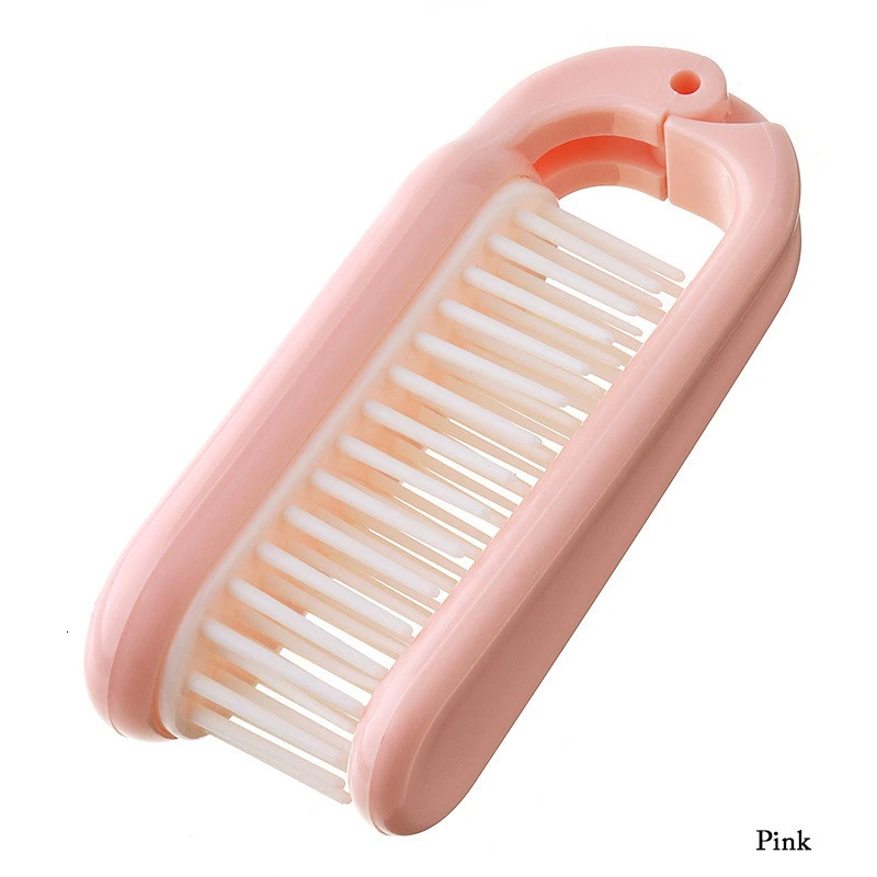 Складной портативный пластиковый гребень с мягкими зубьями для путешествий