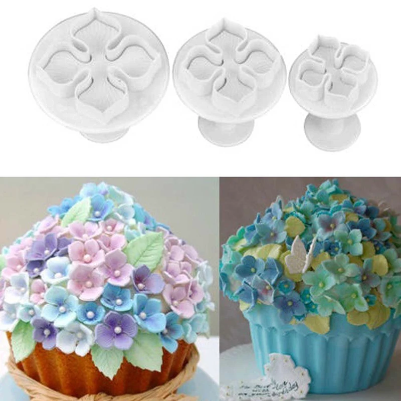 3 шт./компл. Гортензия Laurustinus резинка с цветком для пасты печенья резаки форма